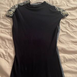Two tone cashmere blouse